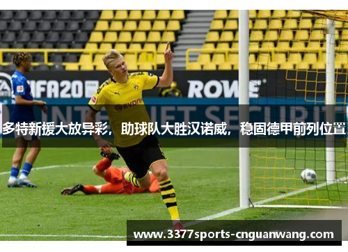 多特新援大放异彩，助球队大胜汉诺威，稳固德甲前列位置